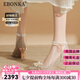 Ebonka絕美婚鞋新娘鞋禾秀婚紗兩穿香檳色亮片珍珠綁帶高跟鞋訂婚不累腳 香檳色 6cm 36