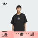 adidas經(jīng)典純棉印花上衣圓領(lǐng)短袖T恤男裝夏季新款阿迪達斯三葉草 黑色     XL