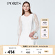 PORTS寶姿商場(chǎng)同款春夏新品女裝歐根紗拼接袖連衣裙 米白 M