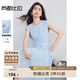 尚都比拉含棉圓領(lǐng)捏褶蝴蝶結(jié)背心裙女夏季下擺不規(guī)則連衣裙顯瘦中長A字裙