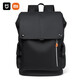 米家新款防水雙肩包男士學(xué)生休閑大容量電腦包時(shí)尚商務(wù)包翻蓋式雙肩包 QH041黑色
