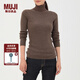 無印良品 MUJI 女式  高領(lǐng)毛衣 W7AA870 深咖啡色 M