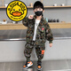 G.duck品牌童裝1-10歲男童迷彩套裝春秋款兒童秋裝外套褲子男孩秋季衣服 軍綠色 120