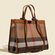 塔馳密司真皮格子托特包女新款潮時(shí)尚百搭情人節手提單肩斜挎包 棕色