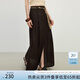 范思藍恩知識分子a字寬松麻感半身裙女2025夏新款氣質(zhì)裙子2476 深咖啡色 L