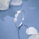 逐青925銀三朵梅花戒指女時(shí)尚簡(jiǎn)約花朵指環(huán)可調節食指單身戒生日禮物 925銀花朵戒指 開(kāi)口可調節