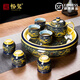 暢璽景德鎮(zhèn)茶具套裝家用中式簡約現(xiàn)代客廳功夫茶杯陶瓷茶壺茶盤套裝 高檔黃海龍茶具