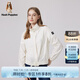 Hush Puppies暇步士女裝春季新款戶外休閑印花UPF50+時(shí)尚短款防曬外套 128米白 M