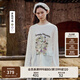 Teenie Weenie小熊長袖T恤女2025年夏季新款甜美清新田園印花T恤打底衫女 象牙白 S