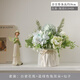 迷.妝茶幾花 仿真花藝北歐風(fēng)盆栽INS裝飾假花餐桌家居擺件客廳套裝桌花 白瓷花瓶+藍(lán)綠色兔耳朵+仙子