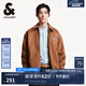 杰克·瓊斯（JACK&JONES）男裝衣服春秋新款仿麂皮絨棉衣翻領(lǐng)厚款夾克保暖外套短款棉服男 E10 深棕色 M 175