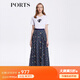 PORTS寶姿女裝春夏復(fù)古“鏡夢薔薇”印花半身裙LM8S043MPP049 丈青印花-1 M (6)