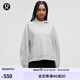 lululemon丨 Scuba 女士寬松款側(cè)開口連帽衫 LW3IRDS 雜色超淺灰 M /L