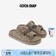 COOLCHAP勃肯鞋女手工進口牛反絨雙扣一字拖外穿軟底新款時尚涼拖鞋子 月色沙丘 升級版 38