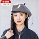 恒源祥2025貝雷帽女春時尚miu系復(fù)古蓓蕾帽子文藝小眾顯臉小南瓜畫家帽 miu系蝴蝶結(jié)系帶貝雷帽-灰色 主 均碼