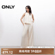 ONLY2025夏季新款時尚氣質(zhì)輕薄寬松亞麻套裝休閑褲女|125244004 A44銀樺灰色 XS