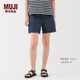 無(wú)印良品（MUJI）女式 木棉混 牛仔短褲女款褲子25年夏季丹寧回潮女裝BE1VKA5S 藍(lán)色 M （160/66A）