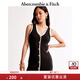 ABERCROMBIE & FITCH女裝24春秋款氣質(zhì)修身美式性感辣妹V領(lǐng)無袖連衣裙KI159-4522 黑色 XS 160/84A 標(biāo)準(zhǔn)版