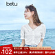 百圖betu女裝夏季新款襯衫法式甜美減齡娃娃領(lǐng)短袖襯衫女2304T45 白色 M