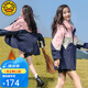 G.DUCKKIDS童裝女童沖鋒衣三合一新款兒童衣服女孩秋冬季夾克可拆卸加絨加厚 淡粉色夾棉 170 (建議身高160cm 14-15歲)