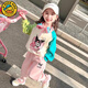 G.DUCKKIDS小黃鴨女童春裝套裝2025新款洋氣兒童裝女孩衣服秋季寶寶運(yùn)動(dòng)衛(wèi)衣 粉色庫(kù)洛米撞色【春秋款】 130 建議120-125cm5-6歲