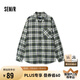 森馬（Semir）長袖襯衫男純棉法蘭絨格子外套秋季情侶裝寬松上衣101524105207
