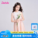 笛莎（DEESHA）童裝兒童女童連衣裙2025夏季新款中大童甜美娃娃翻領(lǐng)雪紡連衣裙 皮粉 120