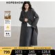 紅袖高級感超好看毛呢大衣冬季2024新款女裝100%綿羊毛保暖雙面呢外套 煙灰056 S