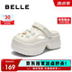 百麗厚底洞洞鞋女24夏外穿拖鞋B2577BH4 米色 40