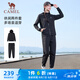 駱駝（CAMEL）連帽休閑運動服女款長袖束腳兩件套裝 J24CA8L6668 幻影黑 M