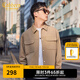 卡賓（CABBEEN）【工裝肌理】夾克男2024春季新款寬松休閑街頭黑色潮牌外套 卡其色35 L /175/50