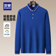 羅蒙長(zhǎng)袖t恤男2025秋冬新款翻領(lǐng)Polo中青年商務(wù)純色百搭翻領(lǐng)上衣 602寶藍(lán)【長(zhǎng)袖款】 3XL 【建議165-180斤】