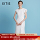 愛特愛（EITIE）【荷葉邊拼接魚尾裙】不對稱設(shè)計(jì)優(yōu)雅法式收腰連衣裙B2507654 極光白10 M (160)