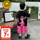 G.DUCKKIDS小黃鴨男童套裝夏季2025新款兒童短袖夏裝卡通酷帥男孩衣服工裝褲 黑色 140 建議9~10歲【130-140cm】cm