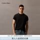 Calvin KleinJeans25春夏男士休閑簡(jiǎn)約刺繡ck純棉打底針織短袖T恤40HM265 UB1-太空黑 S