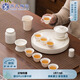 蘇氏陶瓷（SUSHI CERAMICS）羊脂玉中國白茶具三才蓋碗繁星陶瓷干泡盤茶葉罐八杯禮盒組
