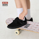極路客中小童27-36碼專(zhuān)業(yè)滑板鞋牛反毛皮耐磨減震男女 兒童滑板鞋 黑色魔術(shù)貼 35