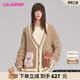 LALABOBO李俊濠同款卡通V領(lǐng)開(kāi)襟毛織外套女裝寬松慵懶風(fēng)針織衫潮RBDC-TM30 咖色 厚款 S