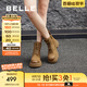 百麗（Belle）百搭馬丁靴女商場同款真皮戶外徒步短靴B8P1DDD4 棕色 35 (225mm)
