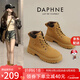 達(dá)芙妮（DAPHNE）達(dá)芙妮馬丁靴女2024新款鞋子女秋季英倫風(fēng)踢不爛女大黃靴薄款短靴 黃色 36
