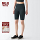 無印良品（MUJI）Walker 女式 易干 半長收腿褲 BIG04A3S 打底褲 黑色 M