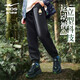 鴻星爾克（ERKE）童裝男中大童長(cháng)褲兒童24新品針織長(cháng)褲正黑170