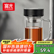 富光大容量高硼硅雙層玻璃杯帶茶隔加厚水杯子帶把泡茶杯辦公杯