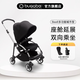 博格步（BUGABOO）荷蘭Bugaboo Bee6博格步多功能輕便城市型雙向可折疊嬰兒推車(chē) 銀架黑色蓬 黑座