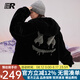 ER【張澤禹同款】兩面穿仿羊羔毛絨男士外套男女同款連帽保暖厚棉衣 黑色 XXL碼-190/100kg