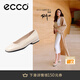 愛步（ECCO）單鞋女 倪妮同款羊皮一腳套方頭淺口平底低跟鞋 安妮208553 石灰色20855301378 夏季推薦色 37