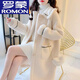 羅蒙（ROMON）秋冬季加厚新款2023韓版中長(zhǎng)款仿羊羔毛外套女百搭顯瘦小個(gè)子大衣 米白色【高質(zhì)量】 XL 115斤-130斤