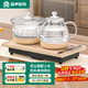 容聲（RONGSHENG）燒水壺全自動上水電熱水壺茶臺燒水壺一體茶具套裝家用控溫保溫一體泡茶壺電水壺全自動電熱水壺 0.8L 玻璃清潔款金(37*20cm)無水續(xù)水