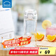 樂(lè)扣樂(lè)扣（LOCK&LOCK）人魚(yú)線塑料運(yùn)動(dòng)水杯夏天便攜水壺帶刻度提手男女水杯子520ML白色