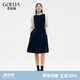 歌莉婭（GOELIA）預(yù)售預(yù)售連衣裙服裝泡泡袖晚會(huì)絲絨裙約會(huì)裙1C1R4H1N0 00B黑色 M